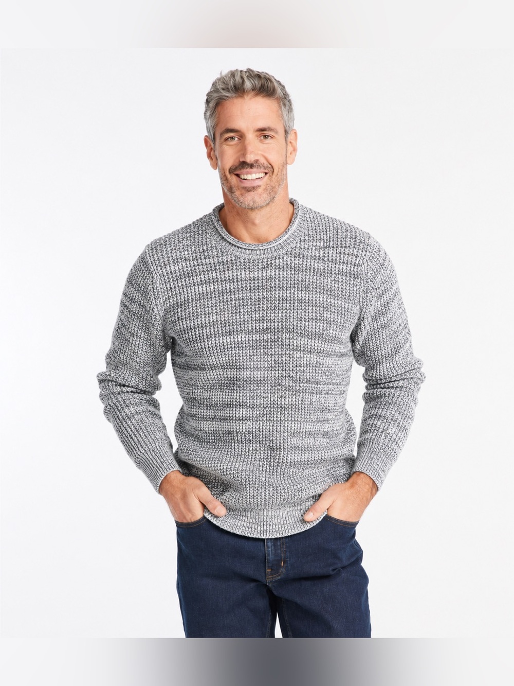 L.L.Bean Men's Organic Cotton Waffle Rollneck Crew Sweater Size Large
